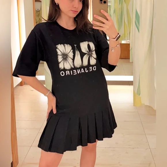 FARM Rio Black Graphic Dress Size XL - Picture 3 of 9